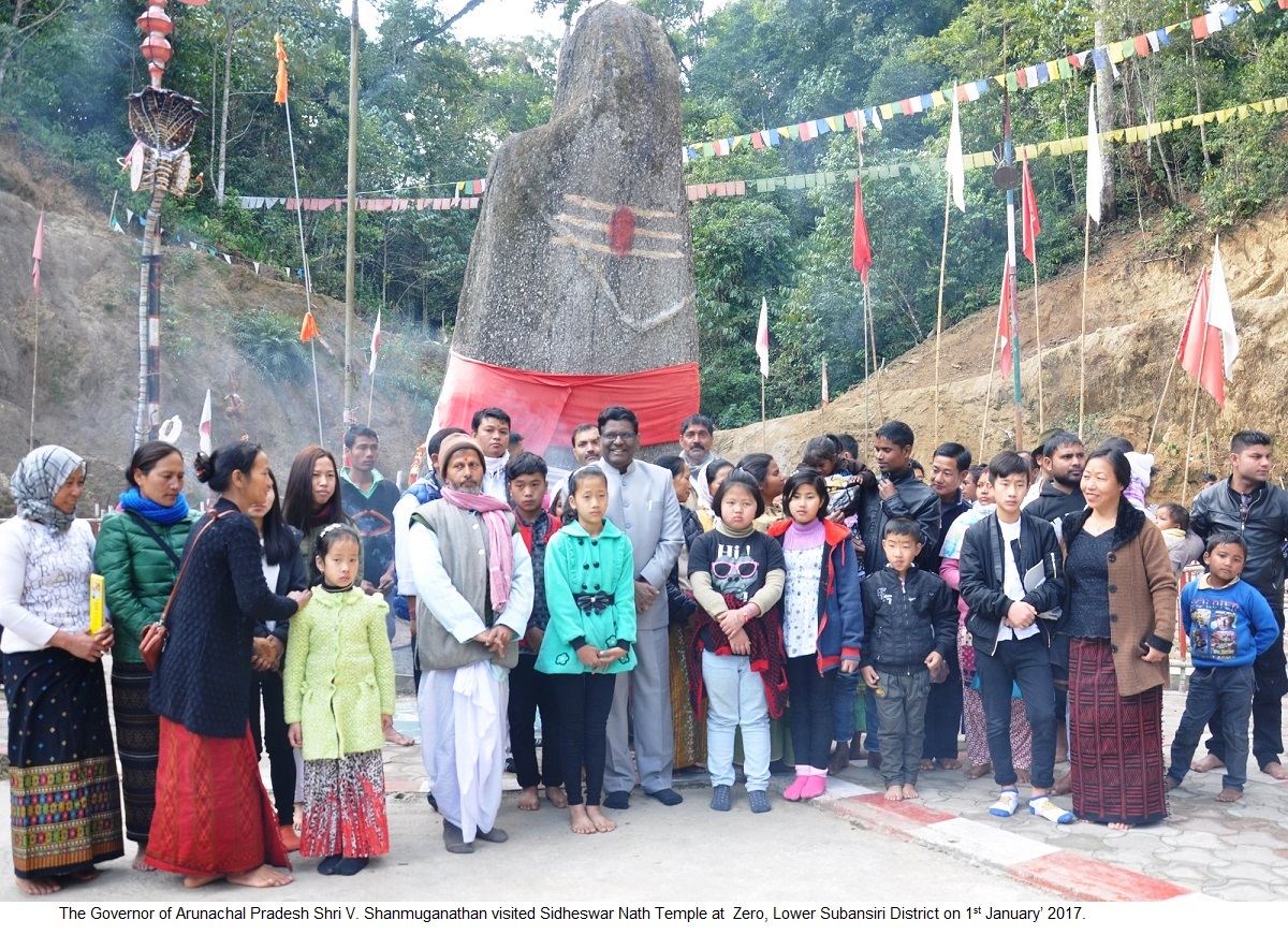 The Governor of Arunachal Pradesh Shri V. Shanmuganathan visited Sidheswar Nath Temple at  Zero, Lower Subansiri District on 1st January 2017.